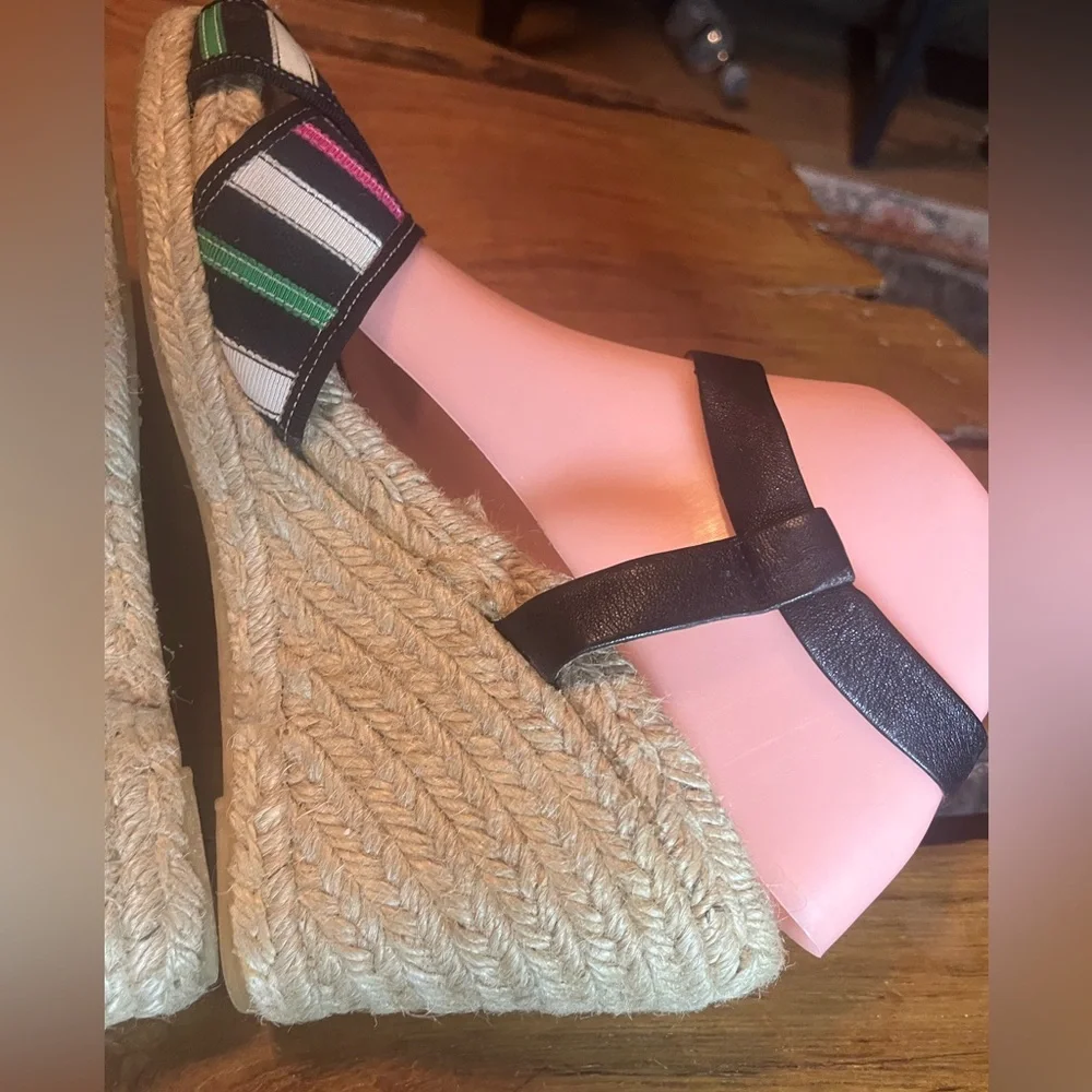 Marc by Marc Jacobs Striped Espadrille Wedge Sandals Size 40 (US 9.5)